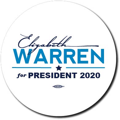 Elizabeth Warren for President 2020 White Campaign Button