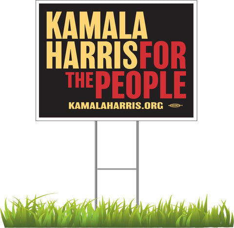 Kamala Harris For President 2020 Black Yard Sign 24" x 18"