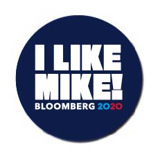 Michael Bloomberg for President 2020 Blue Campaign Button 5-Pack
