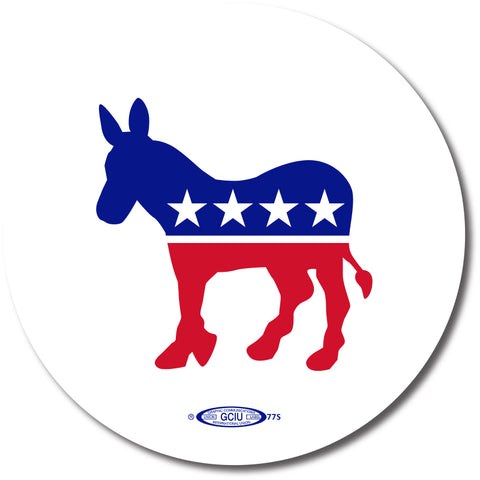 Democrat - Red, White & Blue Donkey Campaign Button