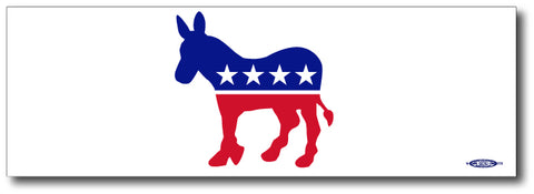 Democrat - Red, White & Blue Donkey Bumper Sticker